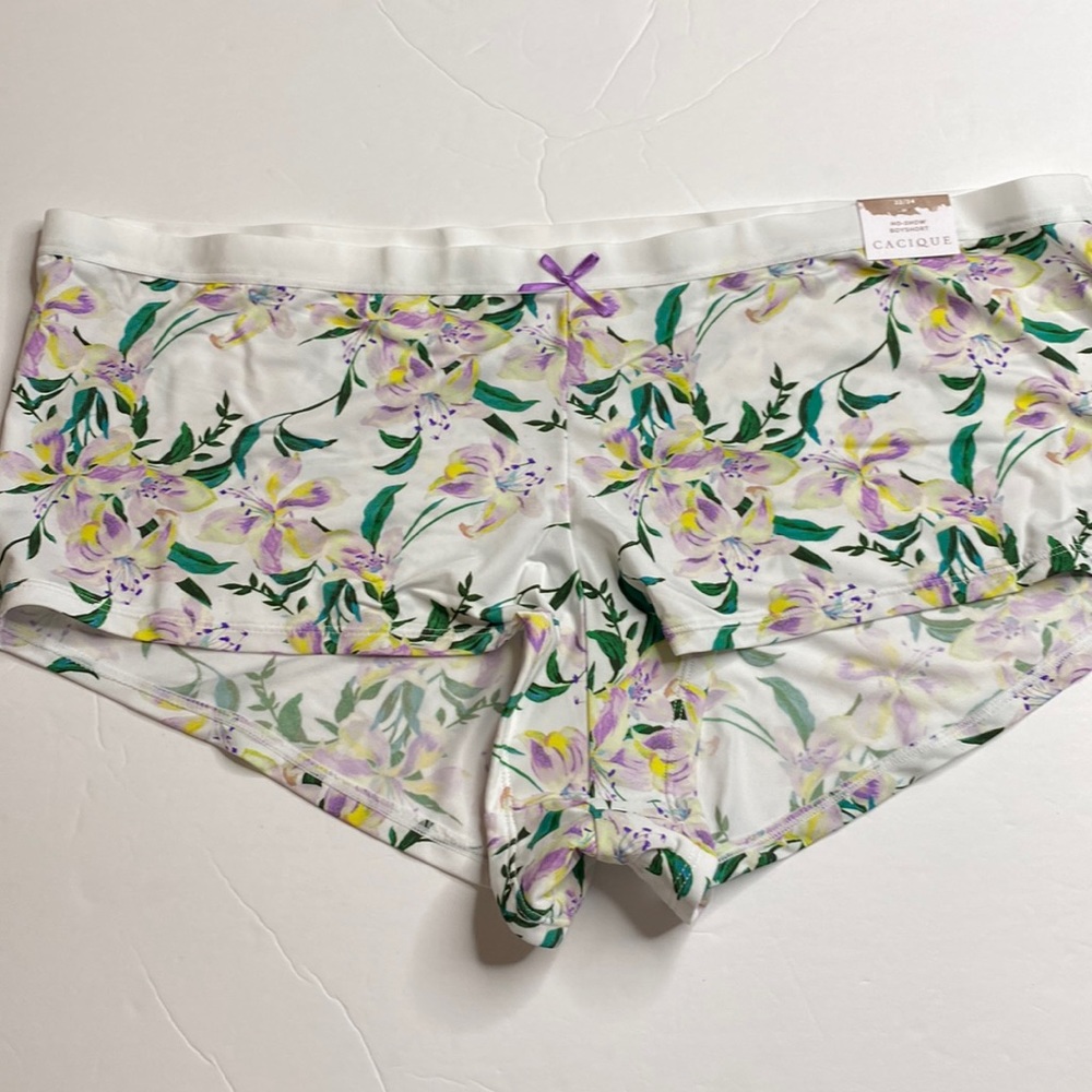 Purple floral no show boyshort panty NWT Lane Bryant plus size panties sexy cute